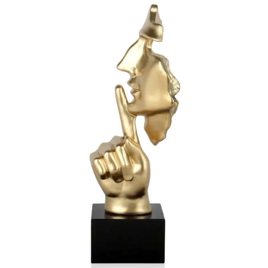 Statues & Sculptures Figurative|Table Top^Silent Warrior 48cm Gold Resin Indoor Sculpture