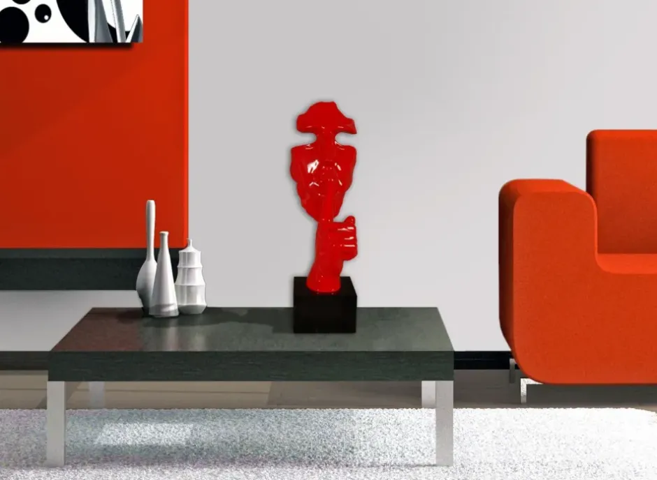 Statues & Sculptures Figurative|Table Top^Silent Warrior 48cm Red Resin Indoor Sculpture