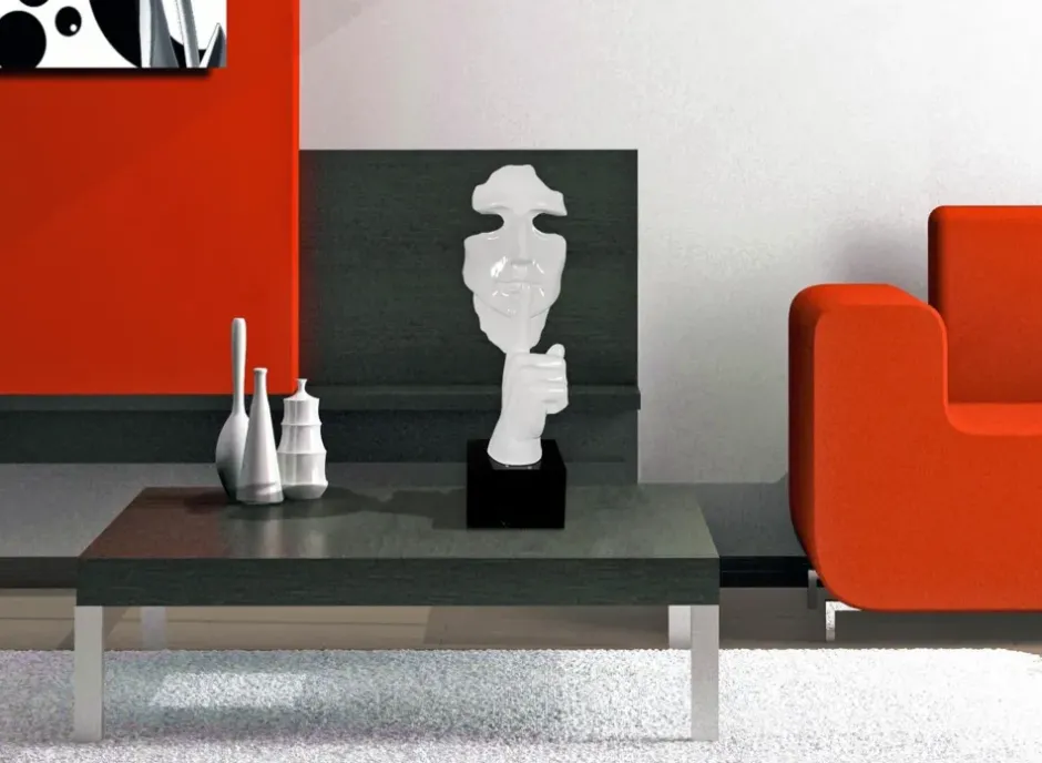 Statues & Sculptures Figurative|Table Top^Silent Warrior 48cm White Resin Indoor Sculpture