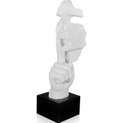 Statues & Sculptures Figurative|Table Top^Silent Warrior 48cm White Resin Indoor Sculpture