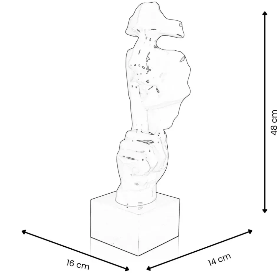 Statues & Sculptures Figurative|Table Top^Silent Warrior 48cm White Resin Indoor Sculpture