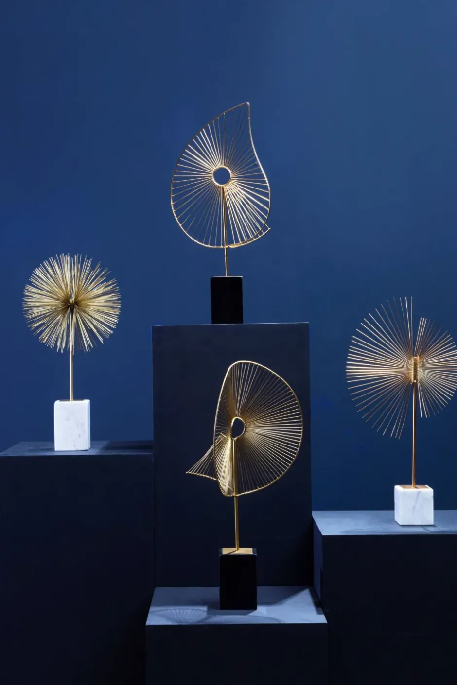 Statues & Sculptures Table Top|Abstract^Solar Flare 66cm Gold Metal Indoor Sculpture
