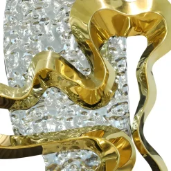 Statues & Sculptures Floor Standing|Abstract^Sonic Pulse 120cm Silver Metal Garden Sculpture
