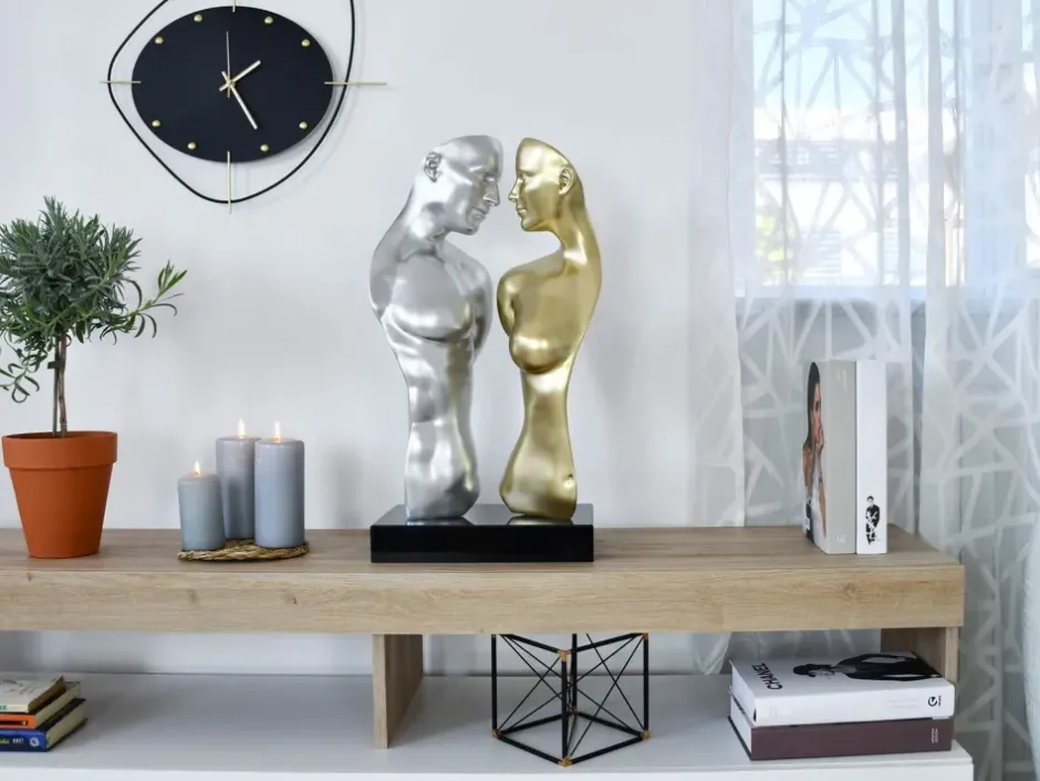 Statues & Sculptures Figurative|Table Top^Soul Reflection 60cm Silver Resin Indoor Sculpture