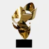 Statues & Sculptures Table Top|Abstract^Spacial Drift 57cm Gold Metal Indoor Sculpture
