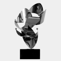 Statues & Sculptures Table Top|Abstract^Spacial Drift 57cm Silver Metal Indoor Sculpture