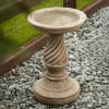 Statues & Sculptures Bird Baths^Spiral Design Stone Garden Birdbath
