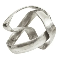 Statues & Sculptures Table Top|Abstract^Spiral Elegance 16cm Silver Metal Indoor Sculpture