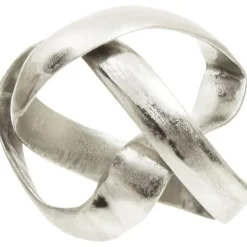 Statues & Sculptures Table Top|Abstract^Spiral Elegance 16cm Silver Metal Indoor Sculpture