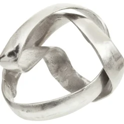 Statues & Sculptures Table Top|Abstract^Spiral Elegance 16cm Silver Metal Indoor Sculpture