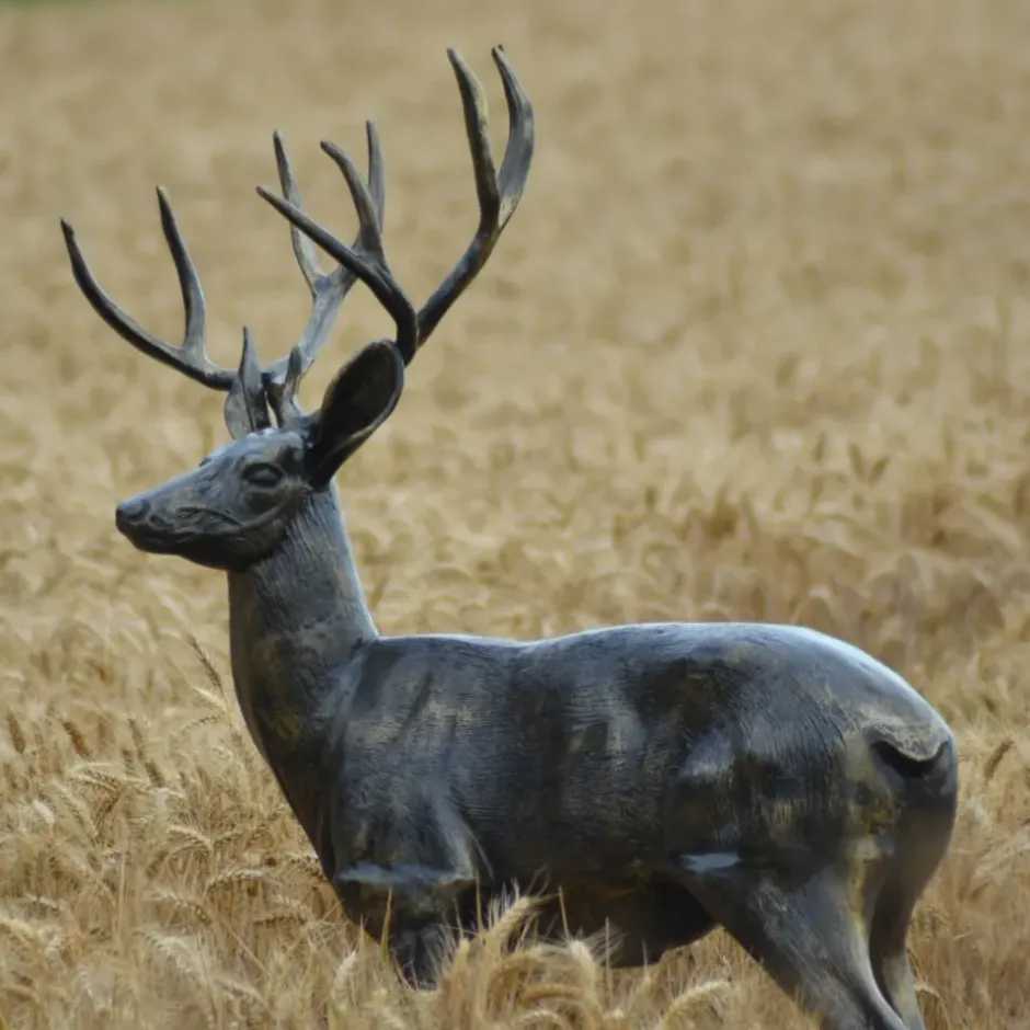 Statues & Sculptures Stags & Deers^Stag Doe & Fawn Collection Bronze Metal Garden Statues