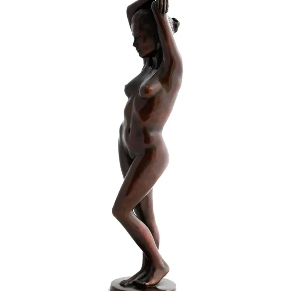 Statues & Sculptures Figurative|Table Top^Standing Woman Bronze Indoor Sculpture