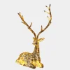 Statues & Sculptures Wildlife|Stags & Deers^Starlight Stag 125cm LED Gold Metal Garden Sculpture