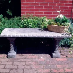 Statues & Sculptures Stone Benches^Straight Pattern Top Stone Garden Bench