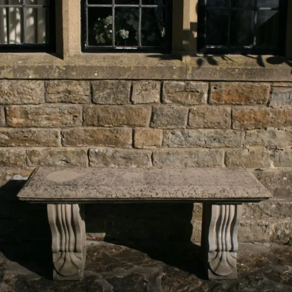 Statues & Sculptures Stone Benches^Straight Plain Stone Garden Bench