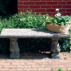 Statues & Sculptures Stone Benches^Straight Plain Top Stone Garden Bench
