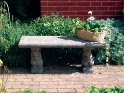 Statues & Sculptures Stone Benches^Straight Plain Top Stone Garden Bench