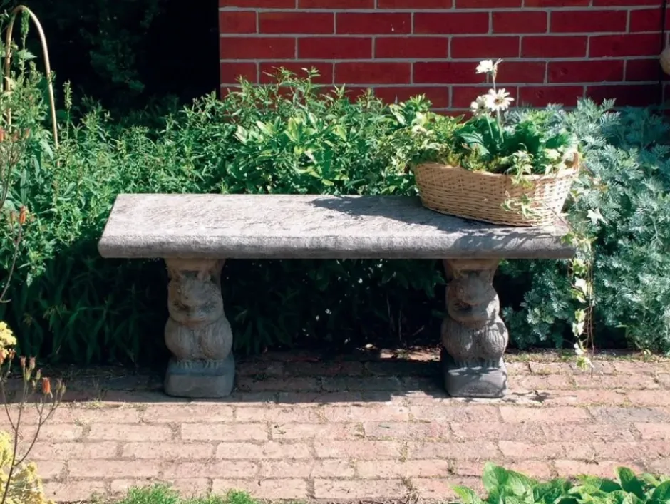 Statues & Sculptures Stone Benches^Straight Plain Top Stone Garden Bench