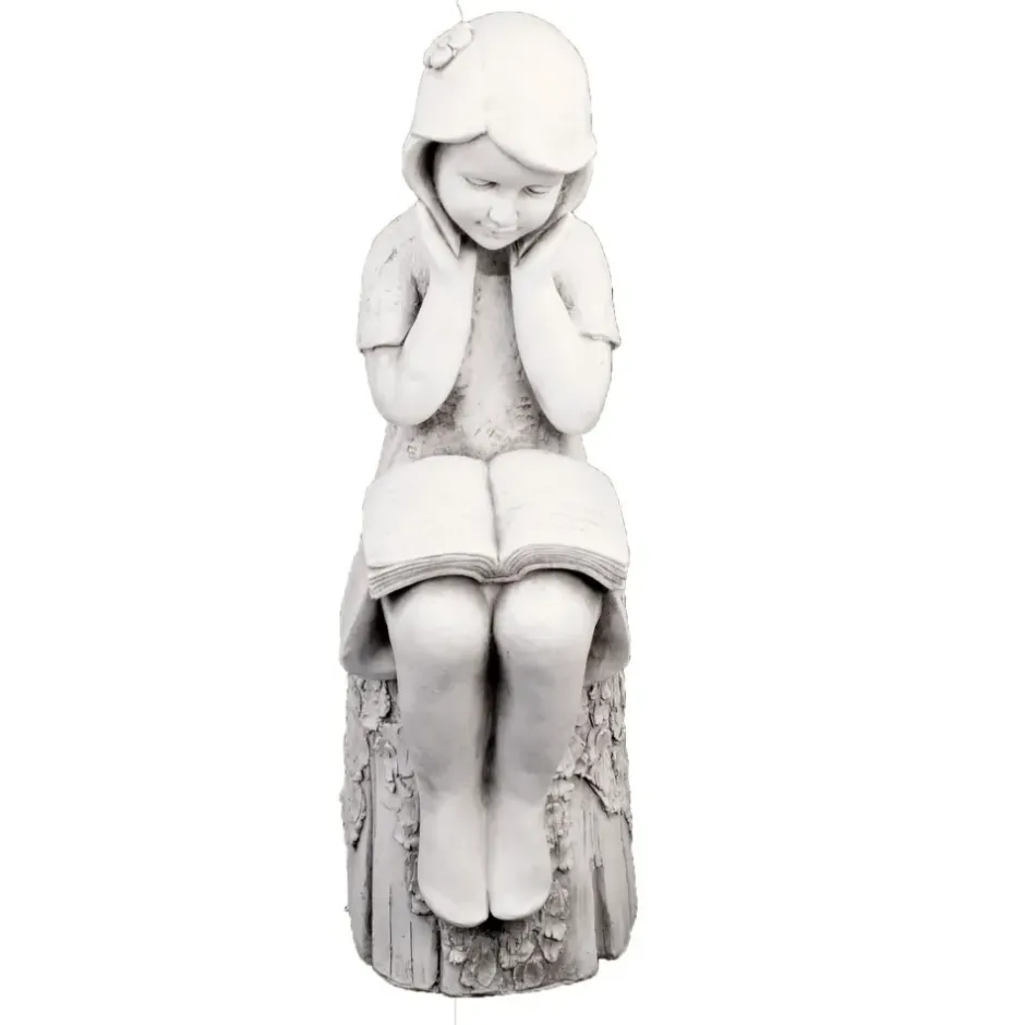 Statues & Sculptures Children^Summer Reading Girl 86cm Stone Resin Garden Statue