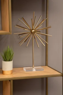 Statues & Sculptures Table Top|Contemporary^Sunburst 46cm Gold Metal Indoor Sculpture