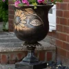 Statues & Sculptures Round^Sunflower Urn Bronze Metal Garden Planter