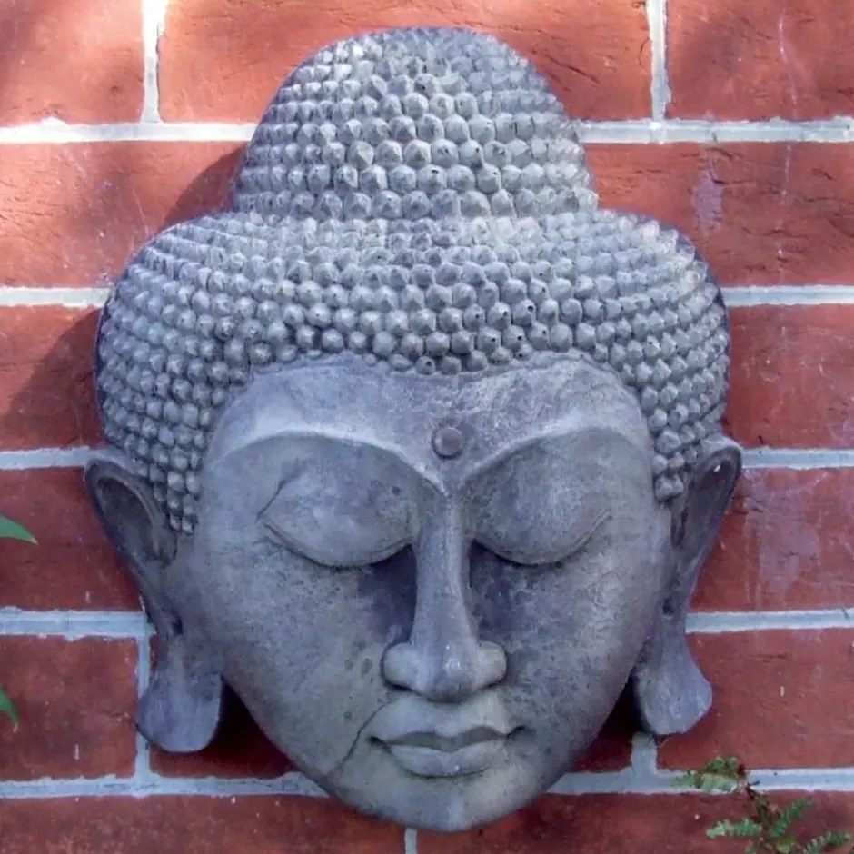 Statues & Sculptures Wall Plaques|Buddha^Thai Buddha Head Stone Garden Wall Art Plaque