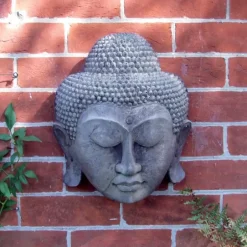 Statues & Sculptures Wall Plaques|Buddha^Thai Buddha Head Stone Garden Wall Art Plaque