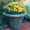 Statues & Sculptures Large|Round^Thatched Urn Stone Garden Planter