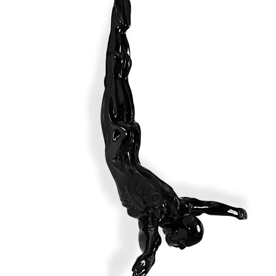 Statues & Sculptures Figurative|Wall Art^The Diver 55cm Black Resin Wall Sculpture