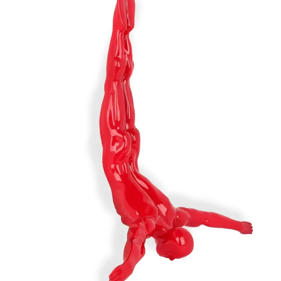 Statues & Sculptures Figurative|Wall Art^The Diver 55cm Red Resin Wall Sculpture