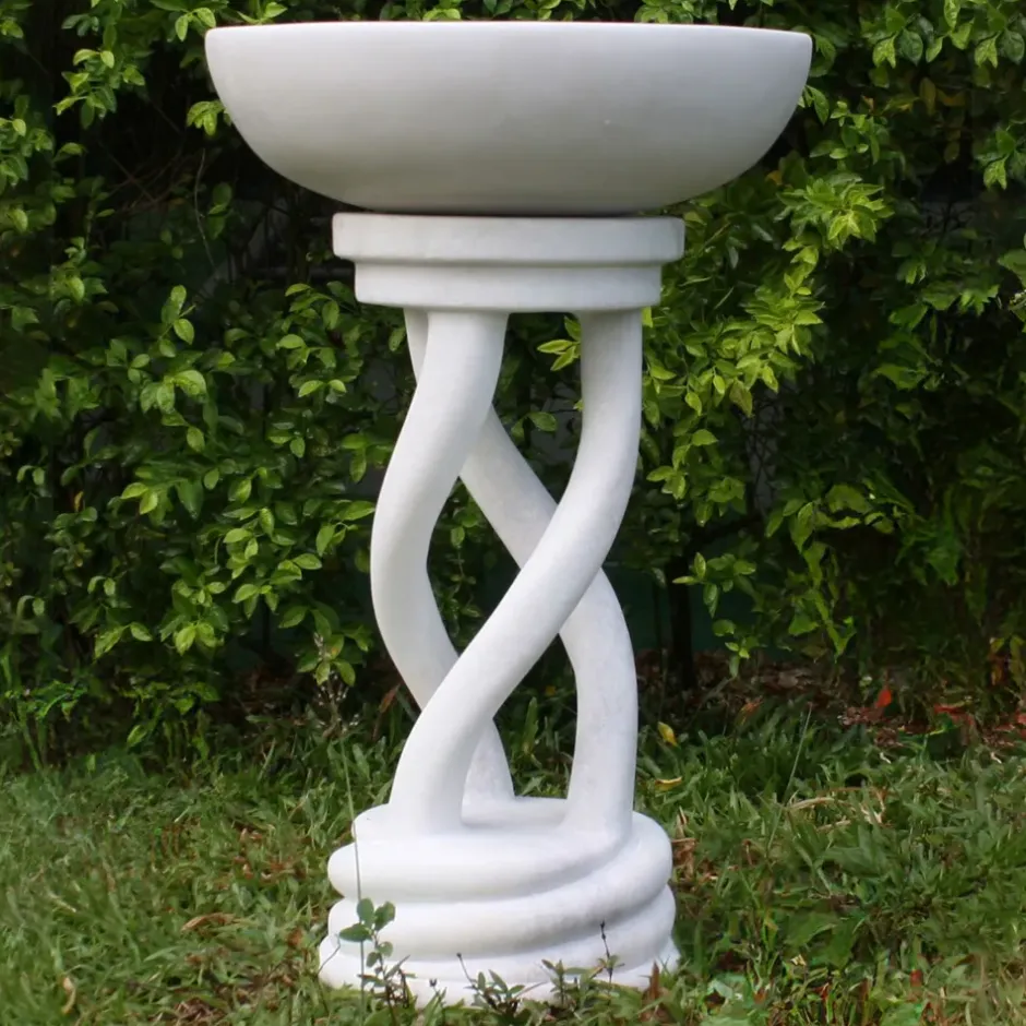 Statues & Sculptures Bird Baths^Thirlmere Modern Marble Resin Garden Birdbath