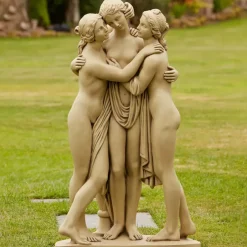 Statues & Sculptures Greek^Three Graces Bathstone Stone Garden Statue