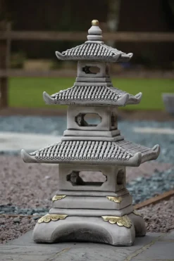 Statues & Sculptures Pagodas^Three Tier Japanese Pagoda Stone Garden Ornament