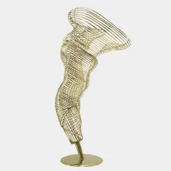 Statues & Sculptures Floor Standing|Abstract^Tornado 152cm Gold Metal Garden Sculpture