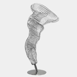 Statues & Sculptures Floor Standing|Abstract^Tornado 152cm Silver Metal Garden Sculpture