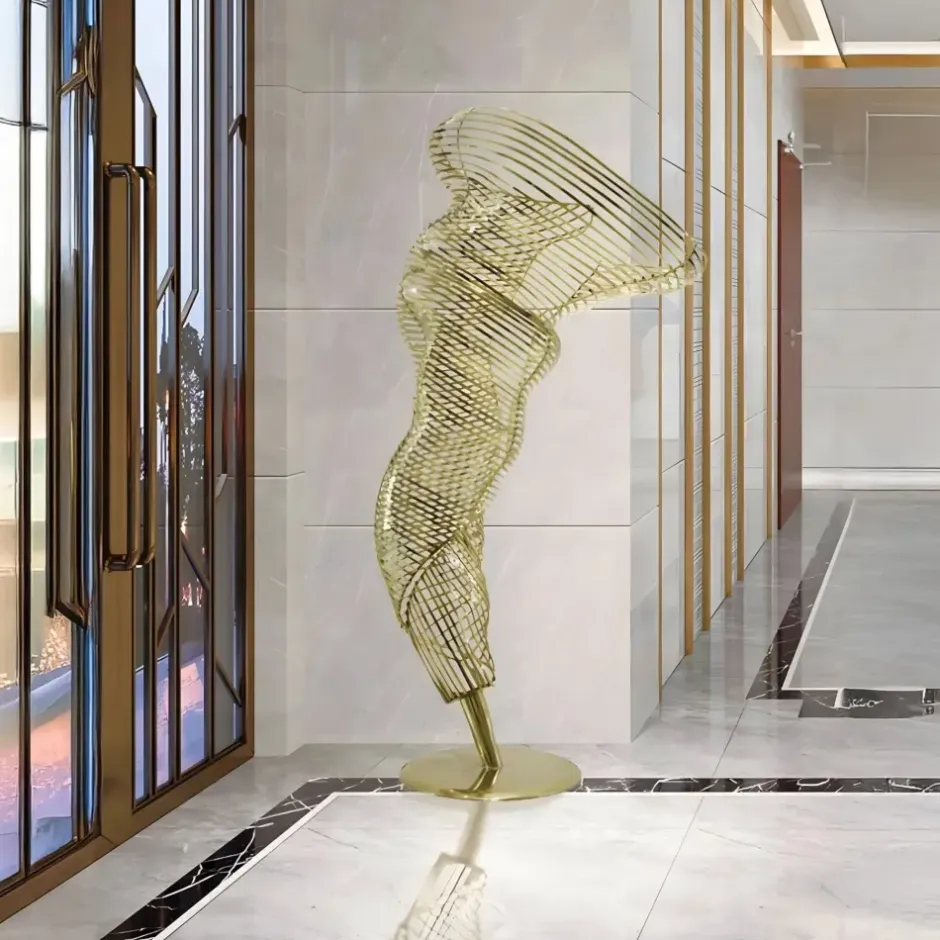 Statues & Sculptures Floor Standing|Abstract^Tornado 152cm Silver Metal Garden Sculpture