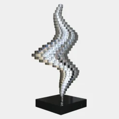 Statues & Sculptures Giant|Floor Standing^Tornado 195cm Silver Metal Garden Sculpture v2