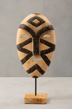 Statues & Sculptures Table Top|Contemporary^Tribal Guardian 53cm Wood Indoor Sculpture