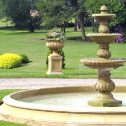 Statues & Sculptures Water Features^Triple Tier Fountain & Pool Surround Stone Water Feature