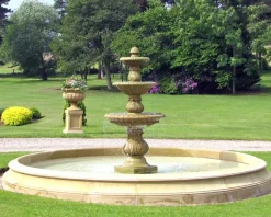 Statues & Sculptures Water Features^Triple Tier Fountain & Pool Surround Stone Water Feature