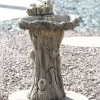 Statues & Sculptures Bird Baths^Twin Feeder Stone Garden Birdbath