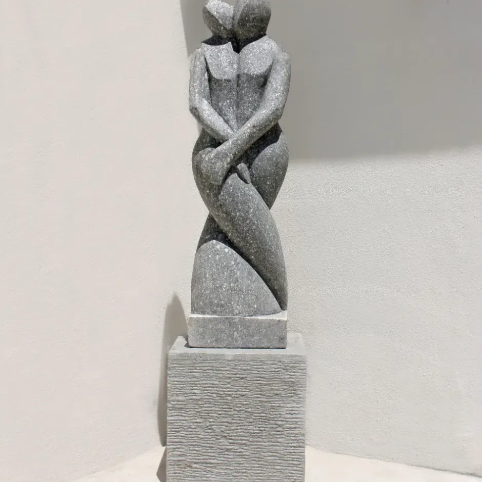 Statues & Sculptures Contemporary^Twin Flame Contemporary Stone Garden Sculpture