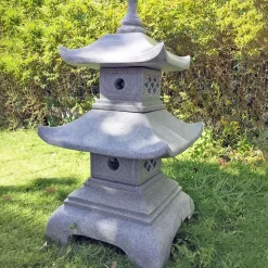 Statues & Sculptures Pagodas^Two Tier Japanese Pagoda Lantern Granite Garden Ornament