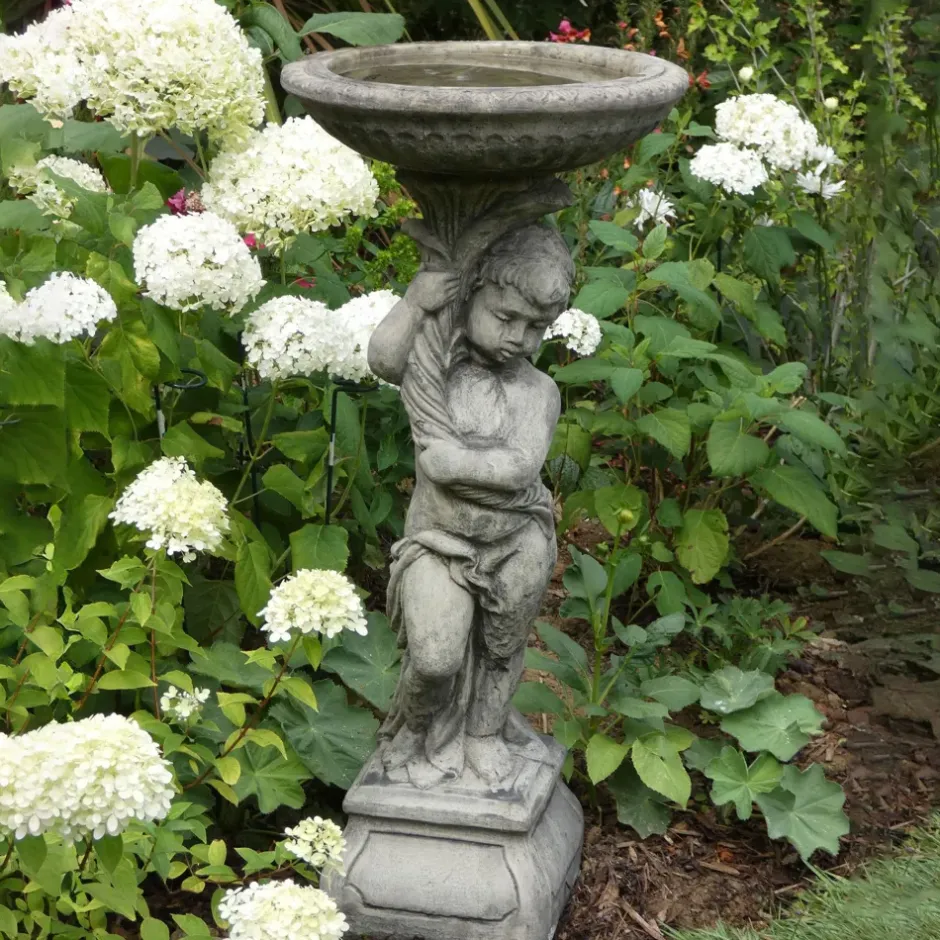 Statues & Sculptures Bird Baths^Urchin Design Stone Garden Bird Bath