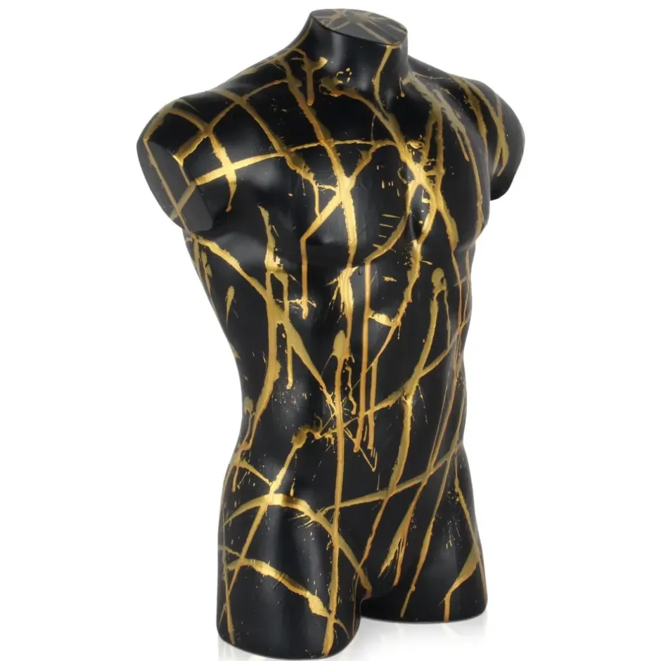 Statues & Sculptures Figurative|Table Top^Valiant Torso 50cm Black Resin Indoor Sculpture