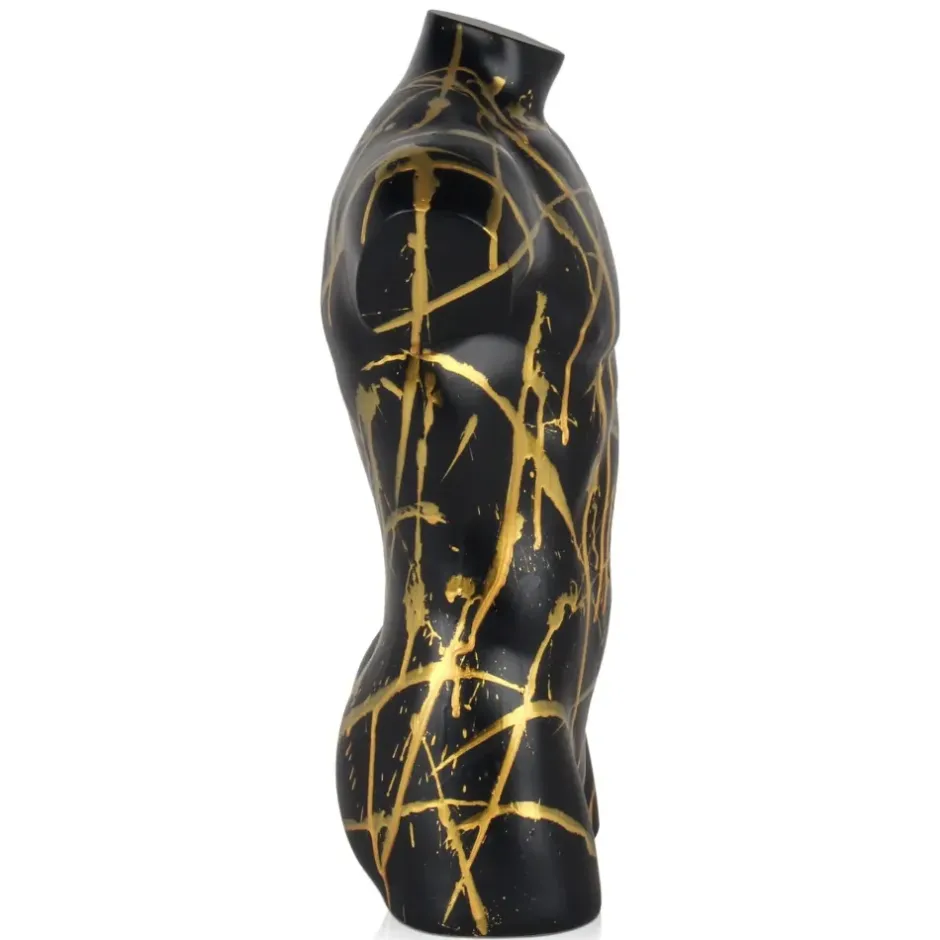 Statues & Sculptures Figurative|Table Top^Valiant Torso 50cm Black Resin Indoor Sculpture