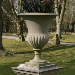 Statues & Sculptures Large|Round^Verona Vase Stone Garden Planter on Pedestal