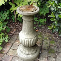 Statues & Sculptures Garden Sundials^Victorian Aged Brass Stone Garden Sundial