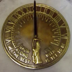 Statues & Sculptures Garden Sundials^Victorian Aged Brass Stone Garden Sundial