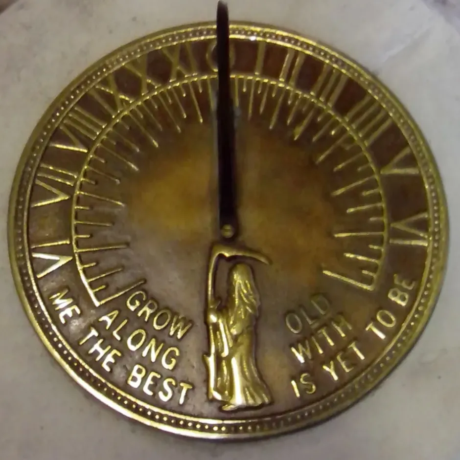 Statues & Sculptures Garden Sundials^Victorian Aged Brass Stone Garden Sundial